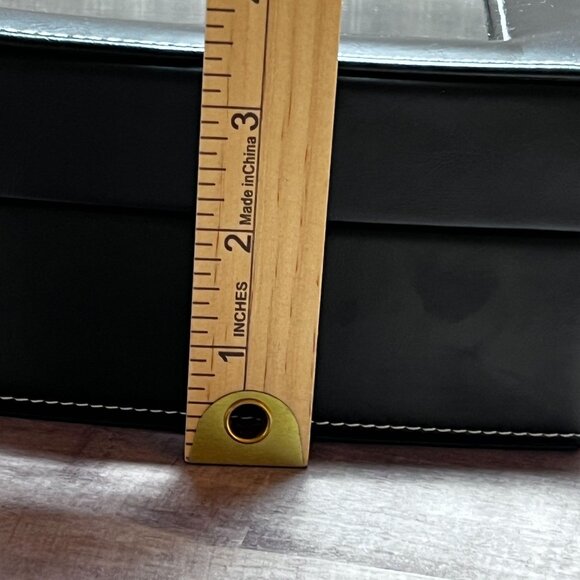 Drexel Heritage Mens Plaid Black Leatherette 5 Slot Watch Jewelry Organizer Box - Picture 6 of 10